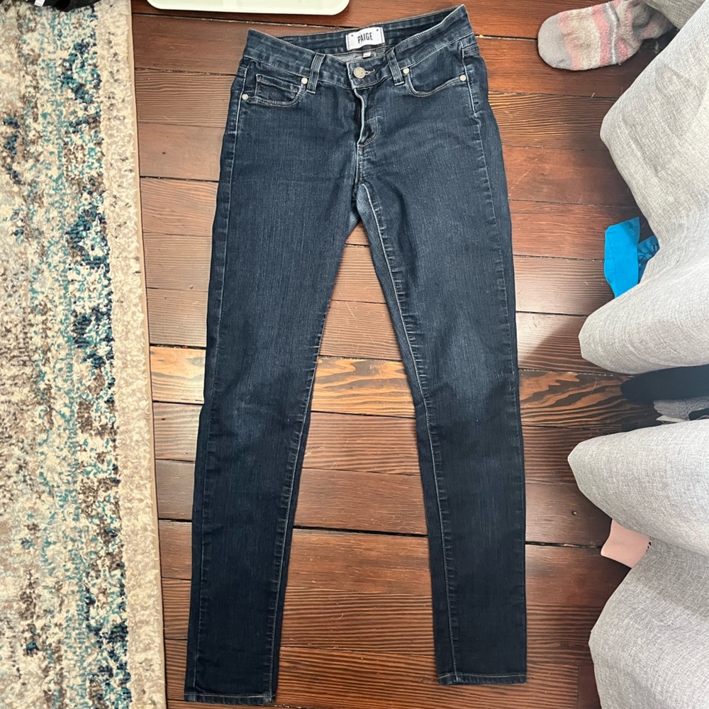 PAIGE dark wash denim skinny jeans